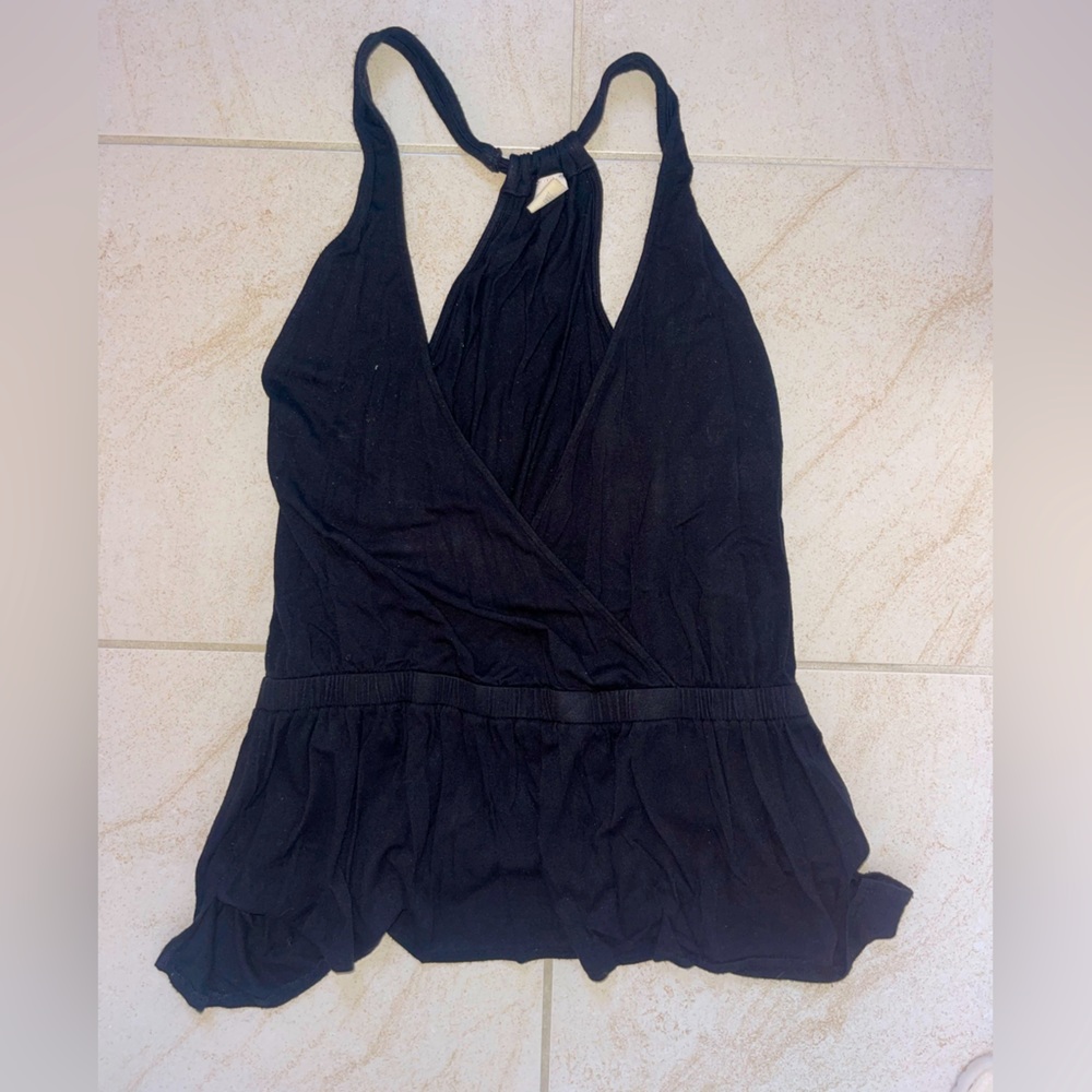 Free People tank top with elastic waistband and racer back style